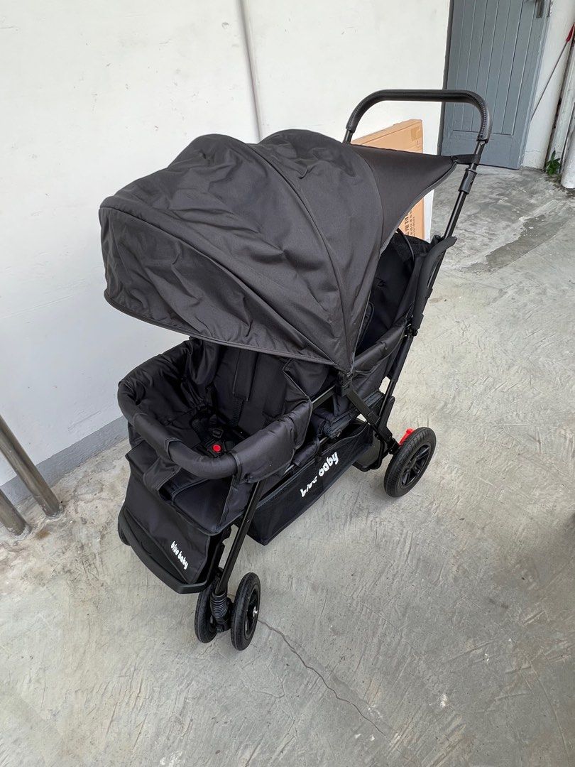 [iDS] FULL Rubber Wheels! Reclining Twin Stroller Double Stroller Dual
