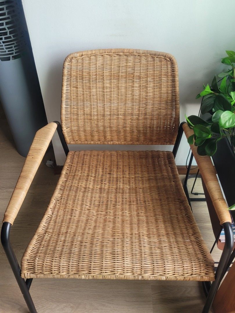 Ikea ULRIKSBERG Rattan Arm Chair, Furniture & Home Living, Furniture
