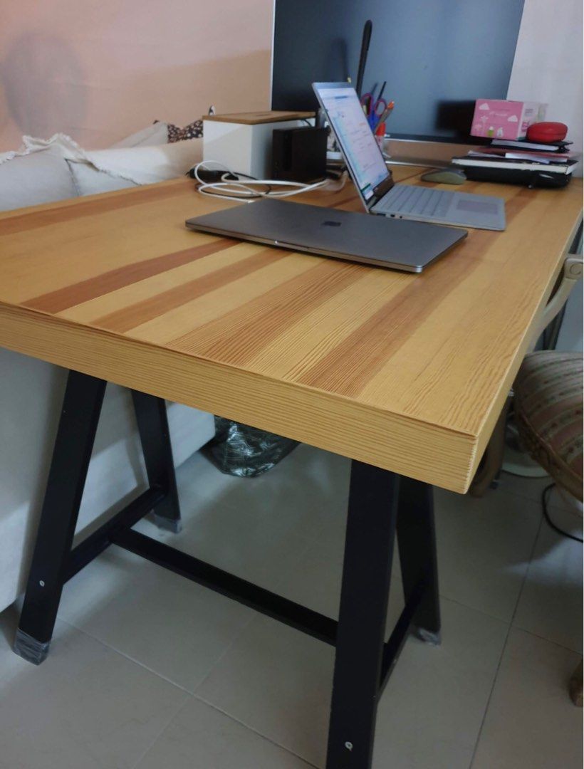 Ikea wooden table with legs, Furniture & Home Living, Furniture, Tables