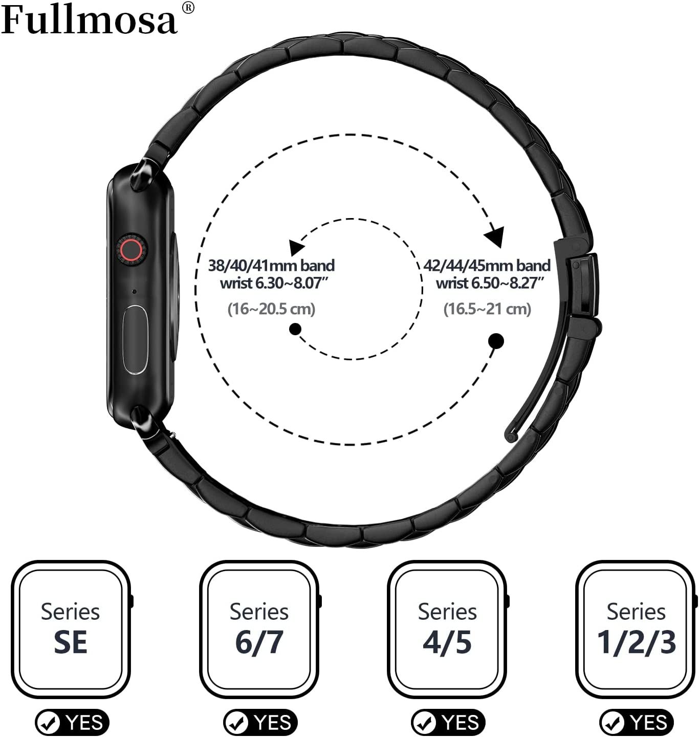 Metal Case for Apple Watch Bracelet Series 7 6 5 4 Men Wrist Silicone Belt  iWatch38/40/41mm 42/44/45mm Premium Steel Strap |Watchbands