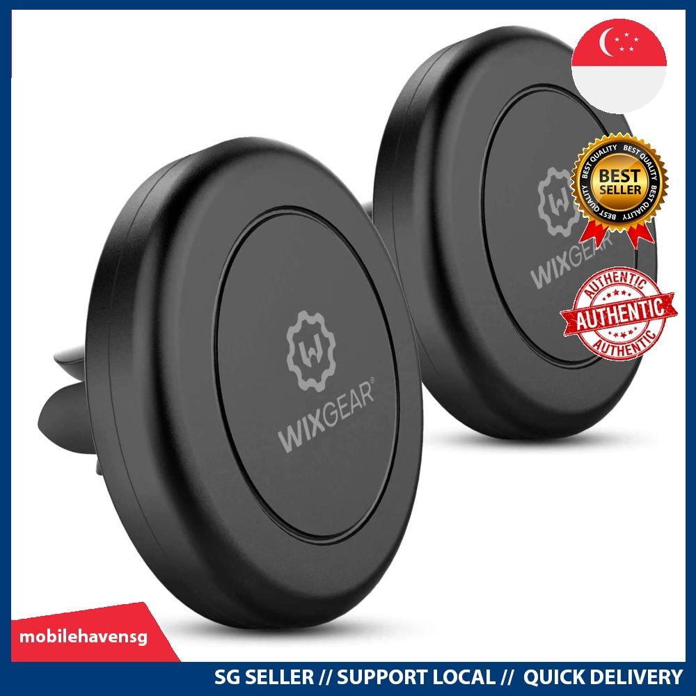 WizGear NEW 2 PACK Universal Air Vent Magnetic Car Mount Holder, for Cell  Phones and Mini Tablets with Fast Swift-SnapTM Technology - with 4 Metal  Plates 