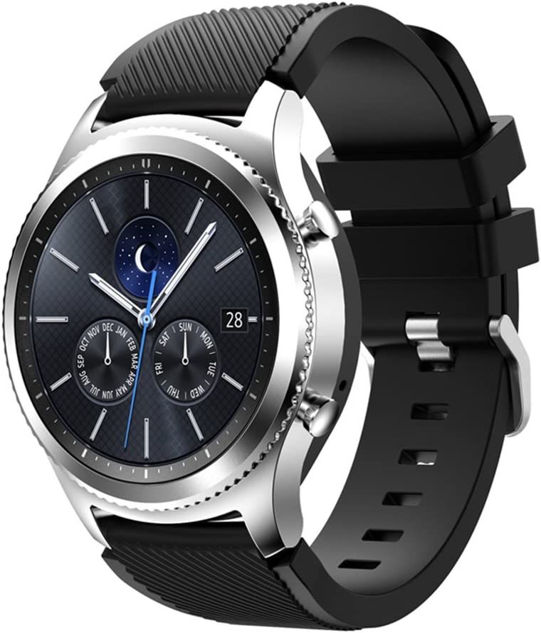 instock Replacement Watch Bands for Samsung Watch 3 Gear S3 Frontier Classic Strap Silicone Bracelet S3 Sports Band Strap Replacement 22mm Wristband Accessories Black Mobile Phones Gadgets Mobile Gad...
