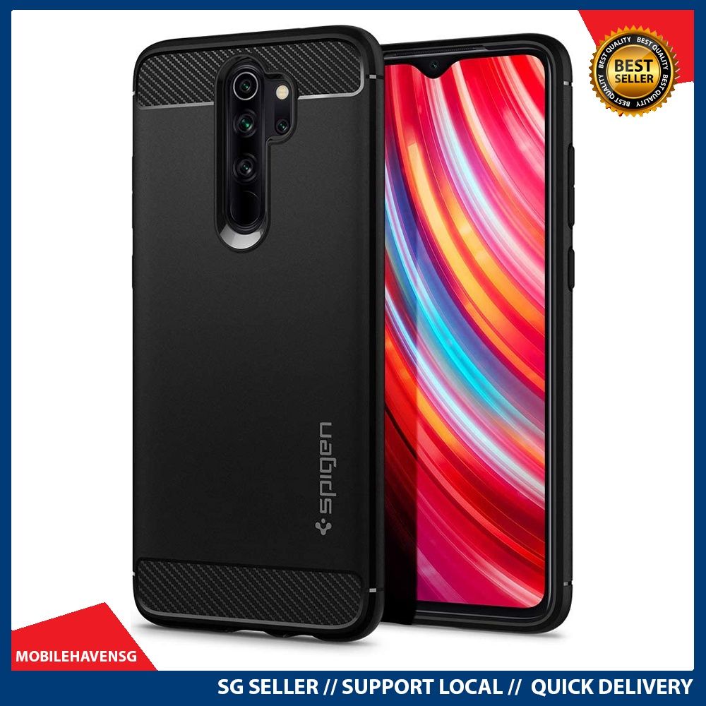 instock Spigen Compatible for Xiaomi Redmi Note 8 Pro Case Rugged Armor Matte Black