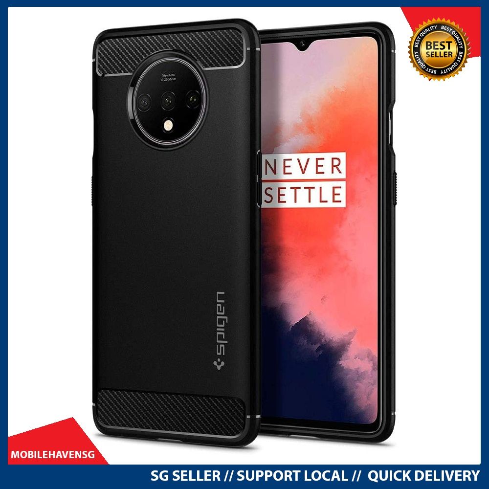 instock Spigen Compatible for Oneplus 7T Case Rugged Armor Matte Black Mobile Phones Gadgets Mobile Gadget Accessories Cases Sleeves on Carousell
