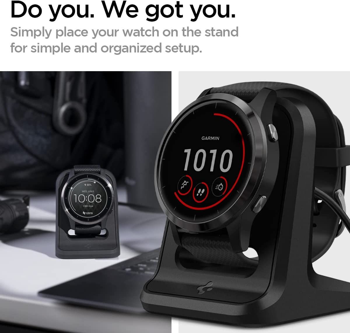 instock Spigen S390 Designed for Garmin Watch Stand for Garmin