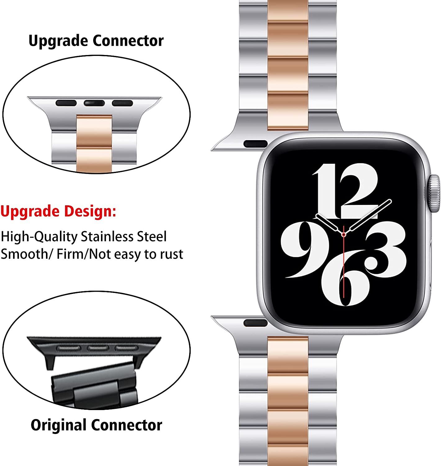 instock WFEAGL Compatible Apple Watch Band Stainless Steel Watch Band Replacement Smartwatch Band Metal Watch Strap for iWatch series Ultra 8 SE 7 6 5 4 3 2 1 Mobile Phones Gadgets Mobile Gadget Acces...