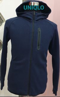 Jaket hoodie uniqlo dark blue