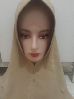 Kerudung Instan coklat  dgn permata