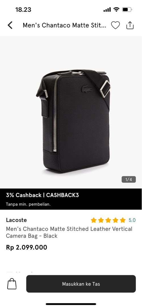 Lacoste vertical camera bag