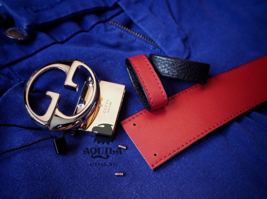 Red gucci discount belt red buckle
