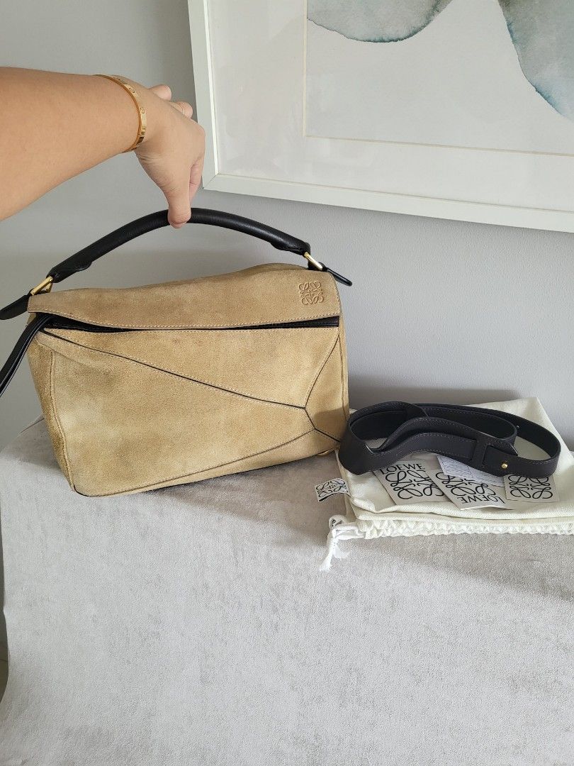 Loewe suede puzzle medium