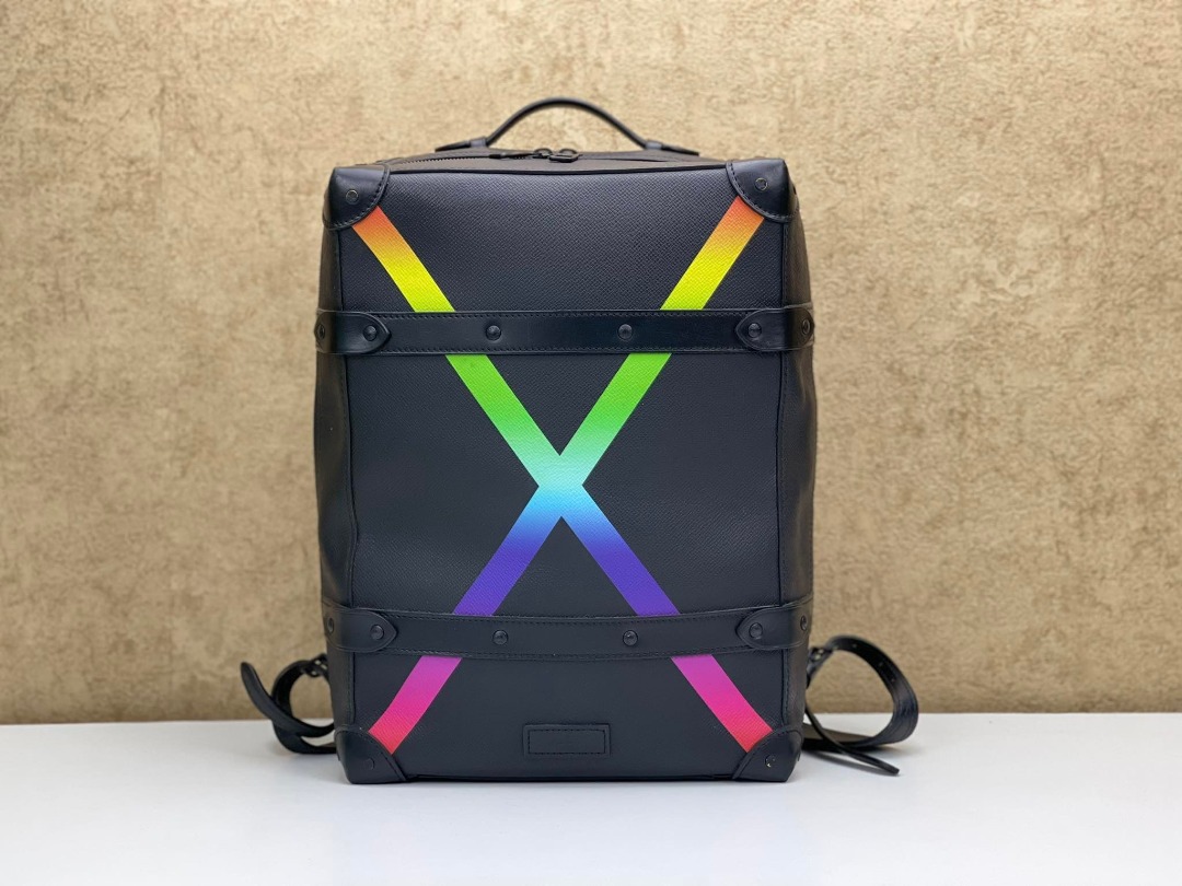 Louis Vuitton M30337 Taiga Rainbow Soft Trunk Backpack PM Leather