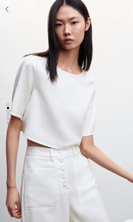 Mango Back Button Blouse