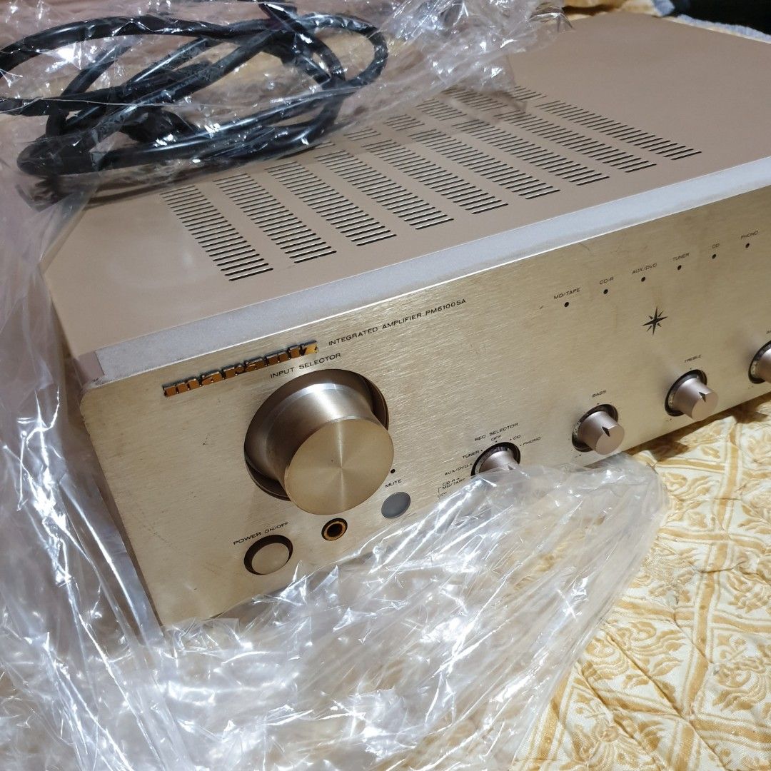 Marantz PM6100/F1N (Category: Soundbars, Speakers & Amplifiers) located in Manila. Submitted by racz03 (Listing ID 1219322203, Image 3). Description: New Arrival... Marantz pm6100/F1N Integrated Amplifier. Good Working Condition, Made in Japan. Operating Power Voltage 100V Impedance 4-8 Ohms 70 watts + 70 watts 4 Ohms 60 watts + 60 watts 6 Ohms 50 watts + 50 watts 8 Ohms Weight- 7.5 kilograms.