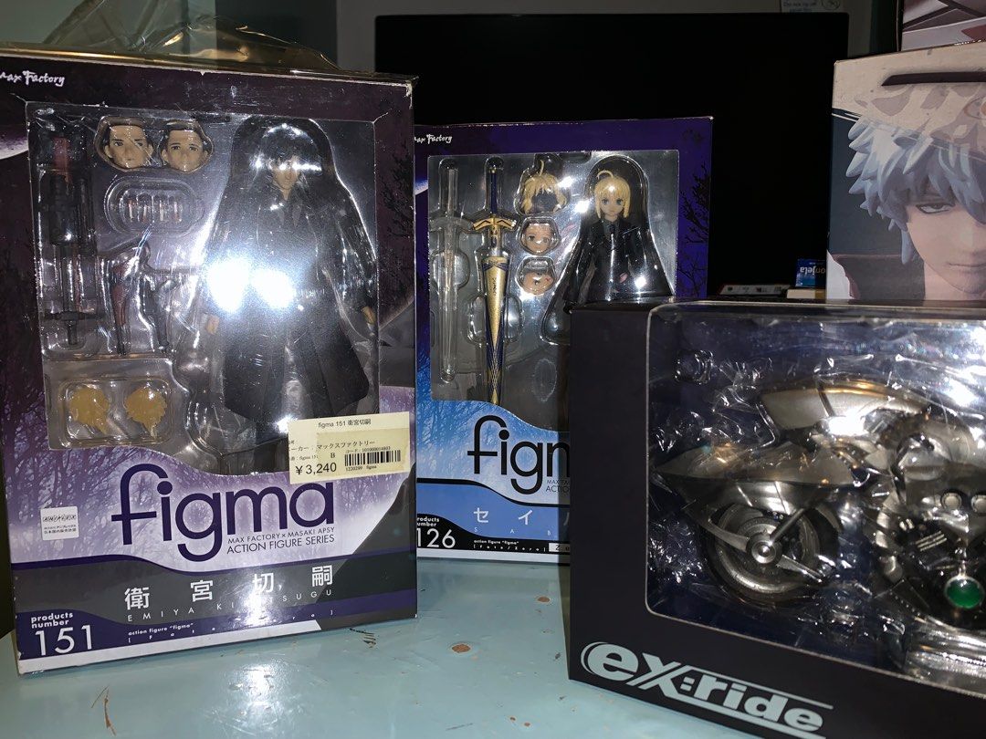 中古品）Max Factory figma 126 Fate/Zero Saber & figma 151 衛宮切嗣& ex:ride saber  motored cuirassier, 興趣及遊戲, 玩具& 遊戲類- Carousell