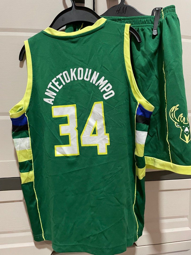 Milwaukee bucks green jersey set for boys
