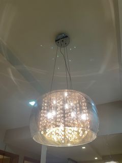 Modern silver chandelier