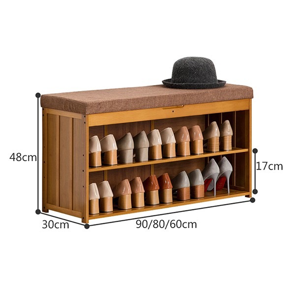 Multi-Layer Minimalist Bamboo Shoe Rack Bench, Furniture & Home Living ...