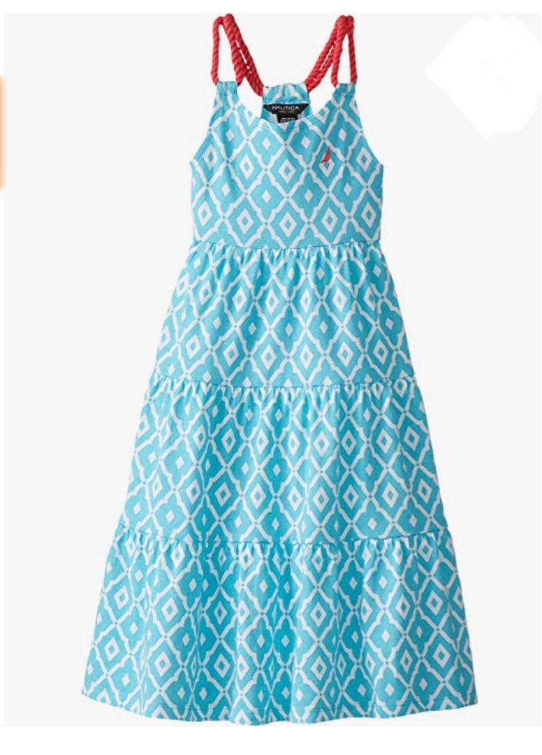 Nautica Girls Jersey Printed Tier Dress 2T baby toddler 2 2Y