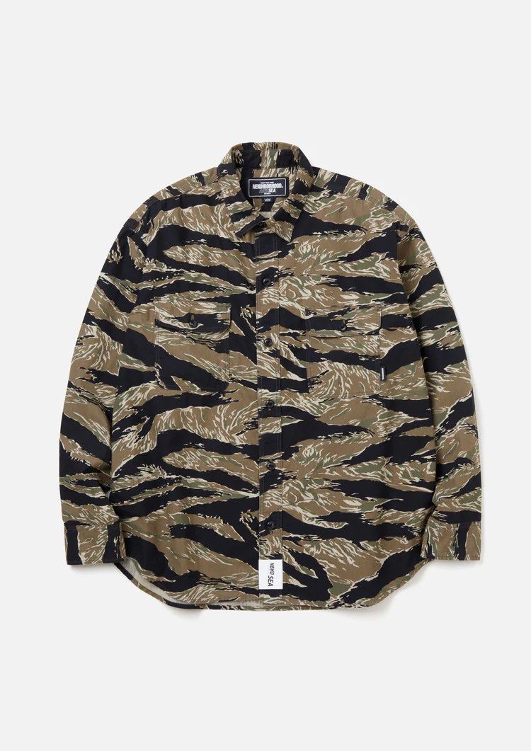 現貨Neighborhood X WIND AND SEA . CAMOUFLAGE OFFICER SHIRT LS