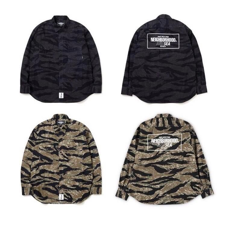 現貨Neighborhood X WIND AND SEA . CAMOUFLAGE OFFICER SHIRT LS