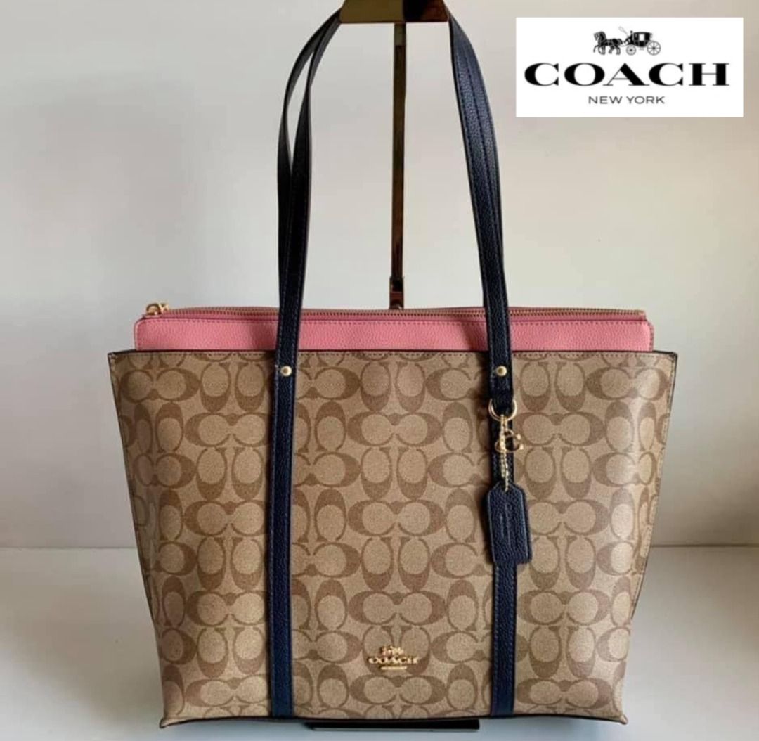 May tote in colorblock signature canvas outlet