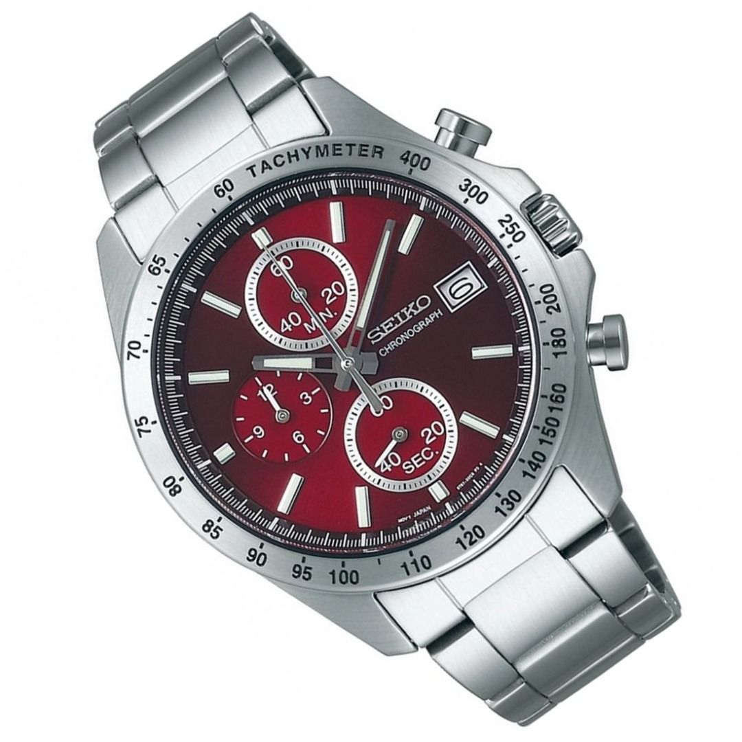 New Release Seiko SBTR001 Spirit JDM Selection Red Dial Chronograph Quartz Stainless Steel Watch