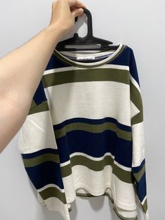 olive stripes top (detail ukuran di description)