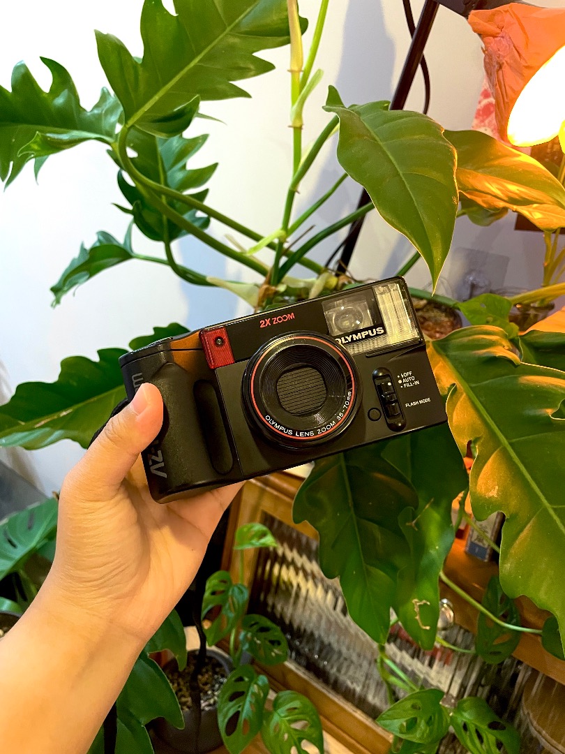 Olympus AZ100 Zoom 35mm film camera, Photography, Cameras on Carousell