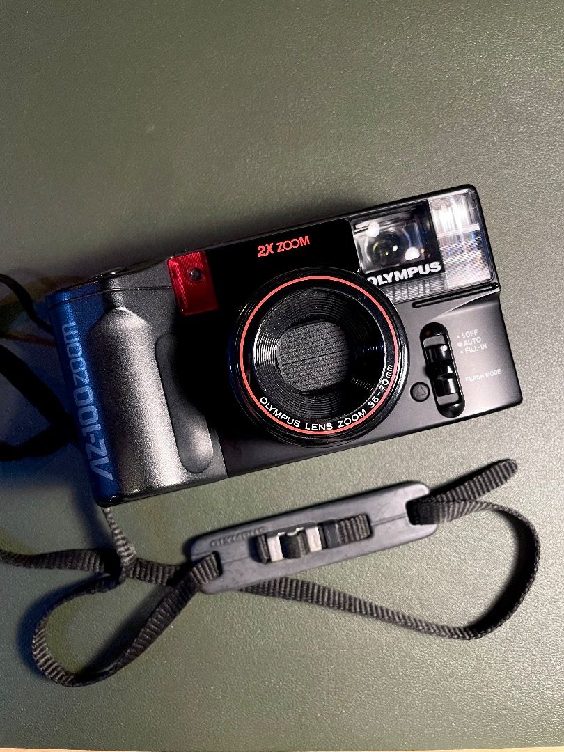 Olympus AZ100 Zoom 35mm film camera, Photography, Cameras on Carousell