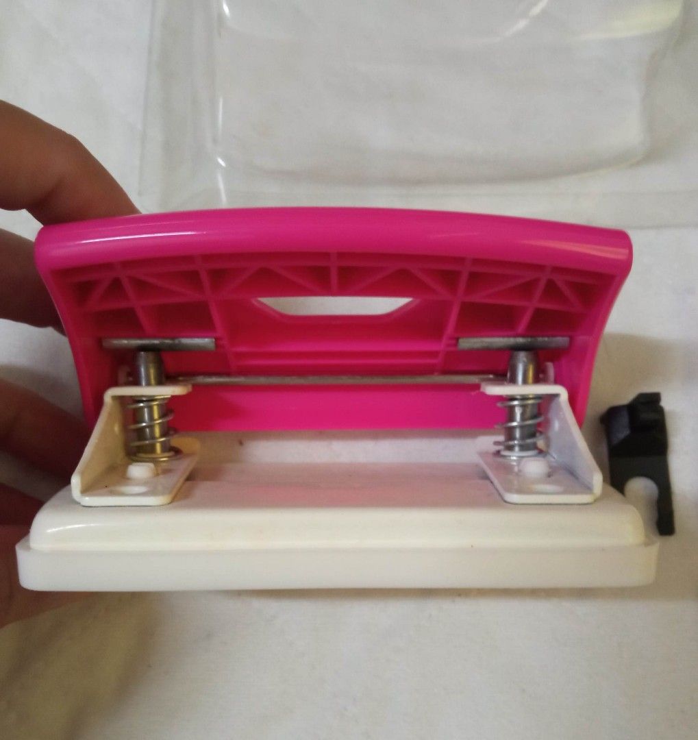 Pink Twohole puncher from Daiso Japan with FREE onewhole puncher