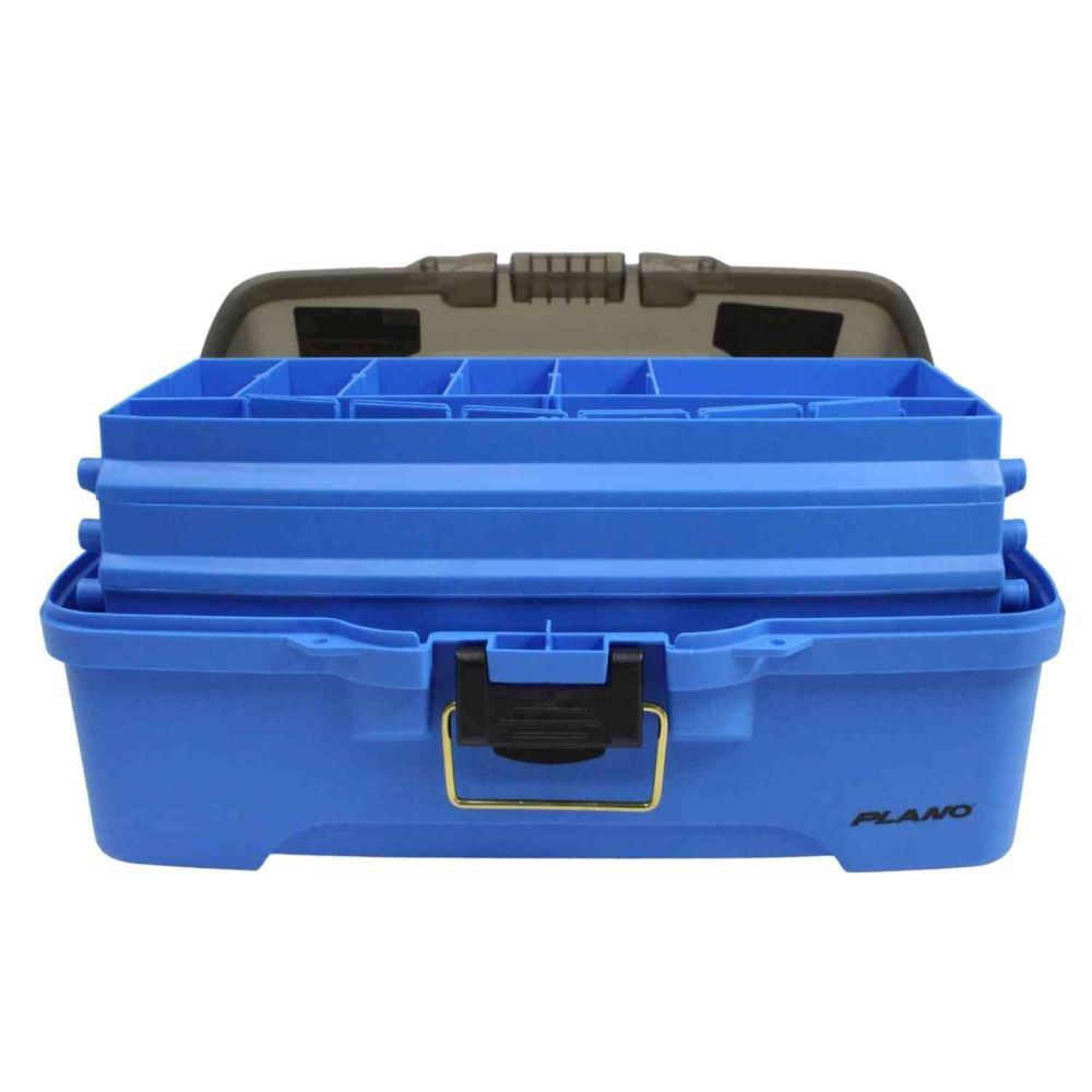 PLANO Three-Tray Tackle Box, Blue, Sports Equipment, Fishing on