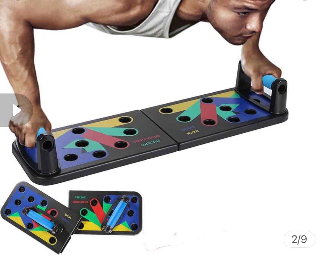 Push-Up Bracket (Category: Weights & Dumbbells) located in Muntinlupa City. Submitted by goldinmygarage (Listing ID 1219352052, Image 1). Description: The Ultra Push 12 in 1 System Push-up Bracket Board Portable for Home Fitness Training Practical Gym.