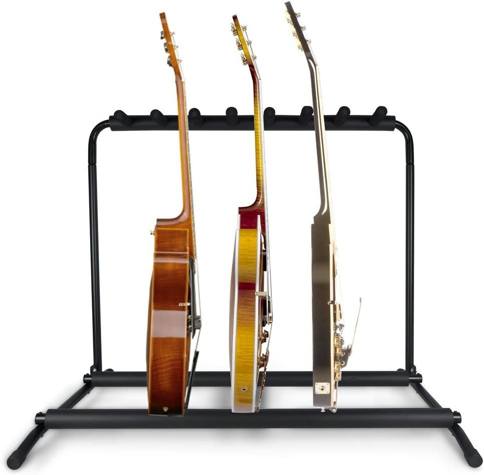 Pyle Multi Guitar Stand 7 Holder Foldable Universal Display Rack ...