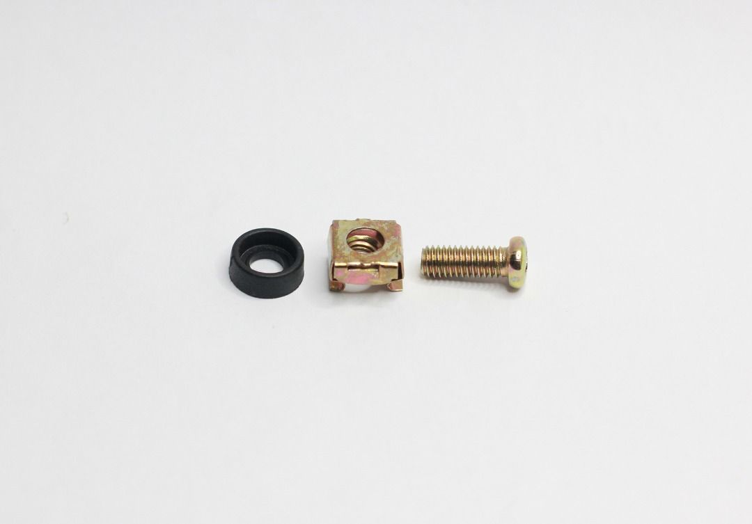 RACK MOUNT CAGE SCREWS, NUTS & WASHERS, M6x16mm CARBON STEEL GOLD, BEST ...