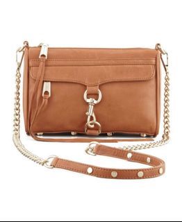 Rebecca Minkoff Mini MAC Crossbody Chain Bag in Almond Brown
