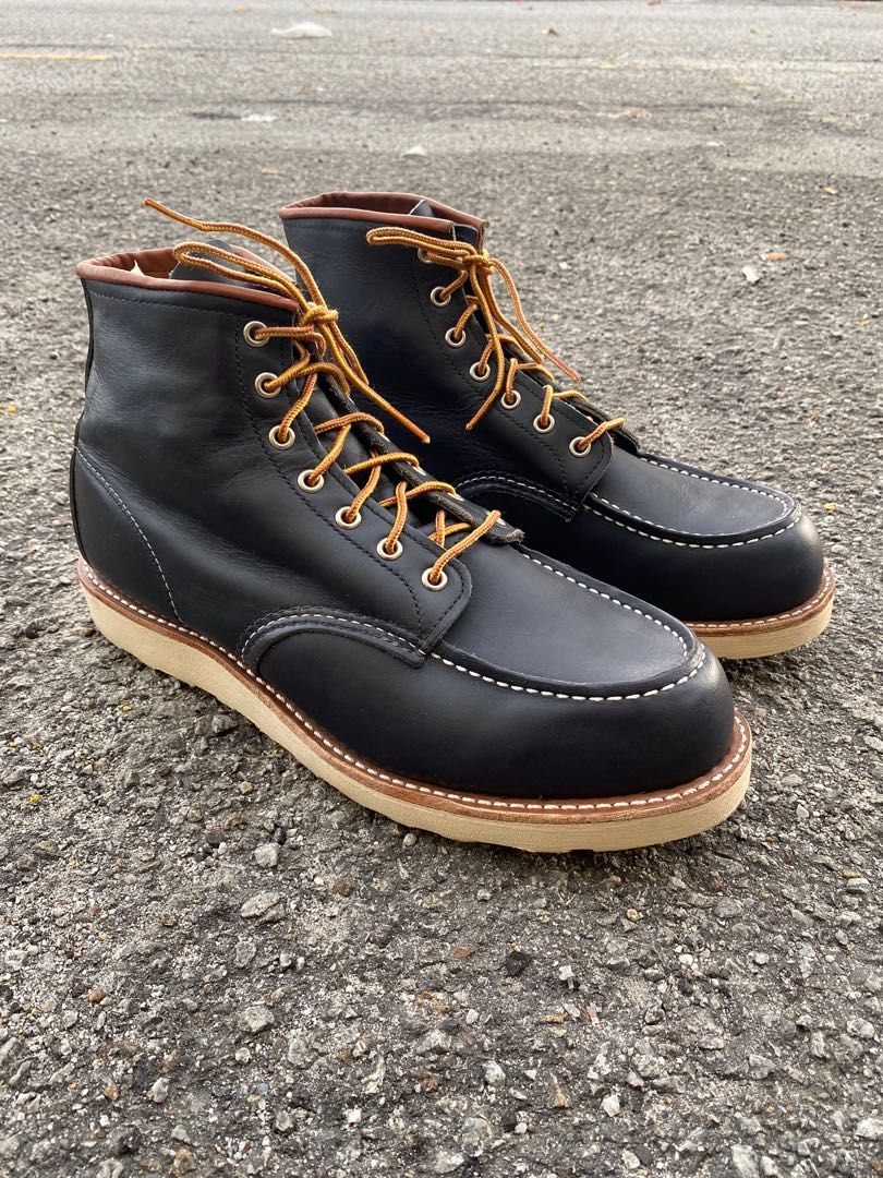 Navy red wing boots sales