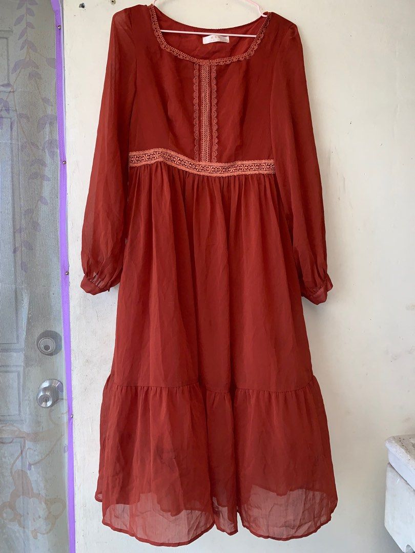 Rust Maxi Dress, Women's Fashion, Dresses & Sets, Dresses on Carousell