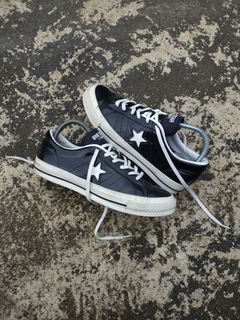 Sepatu Converse one star academy OX hanbyeol black white kulit second Preloved original