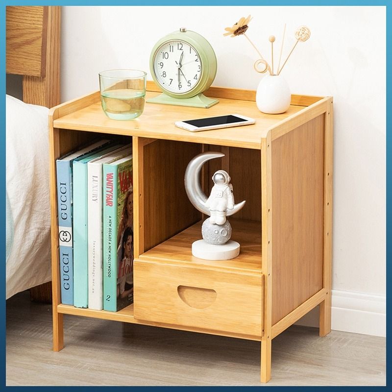 Simple and Modern Bamboo Bedside Table and Bedside Storage