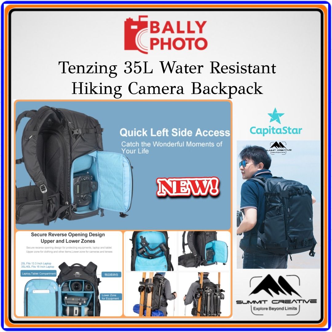 Summit Creative Tenzing Kamera-Rucksack – 30–40 Liter, Wasserabweisend, Mit Laptopfach, Seitlichem Zugriff & Aluminiumrahmen, Für Outdoor & Fotografie