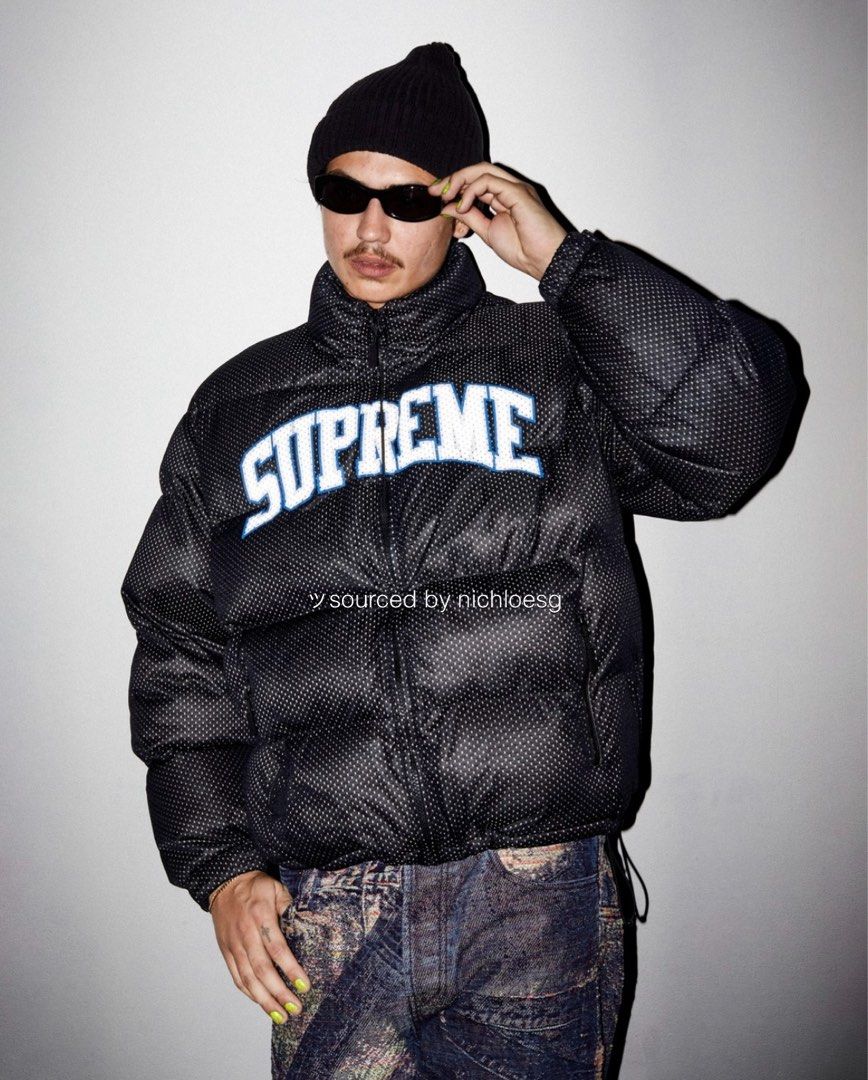 SUPREME MESH JERSEY PUFFER JACKET, Men's Fashion, Tops & Sets