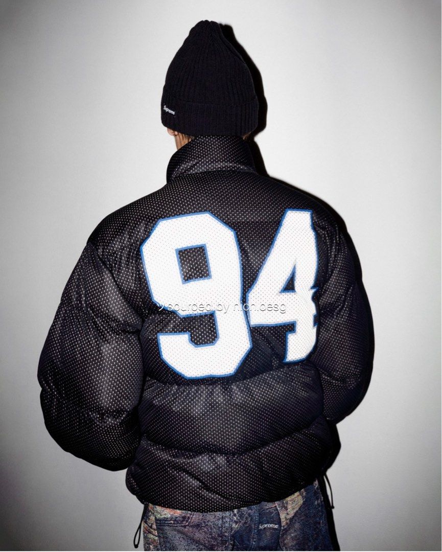SUPREME MESH JERSEY PUFFER JACKET, Men's Fashion, Tops