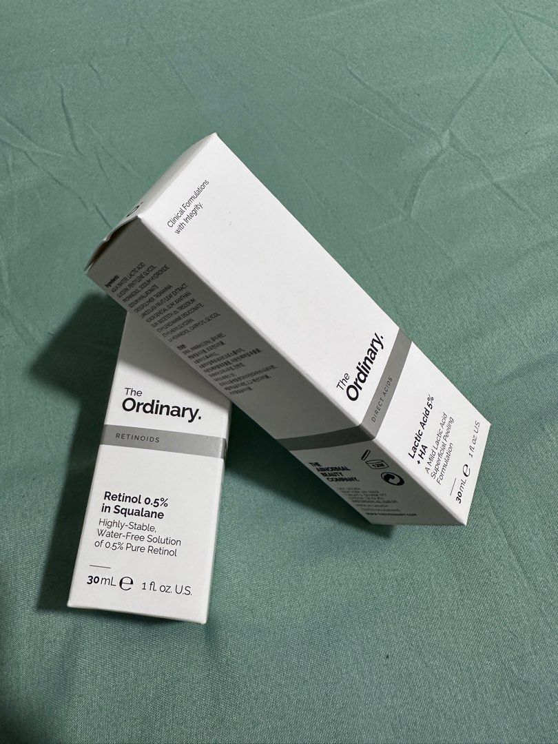 2 bottles The Ordinary Lactic Acid, Retinol, Beauty & Personal Care