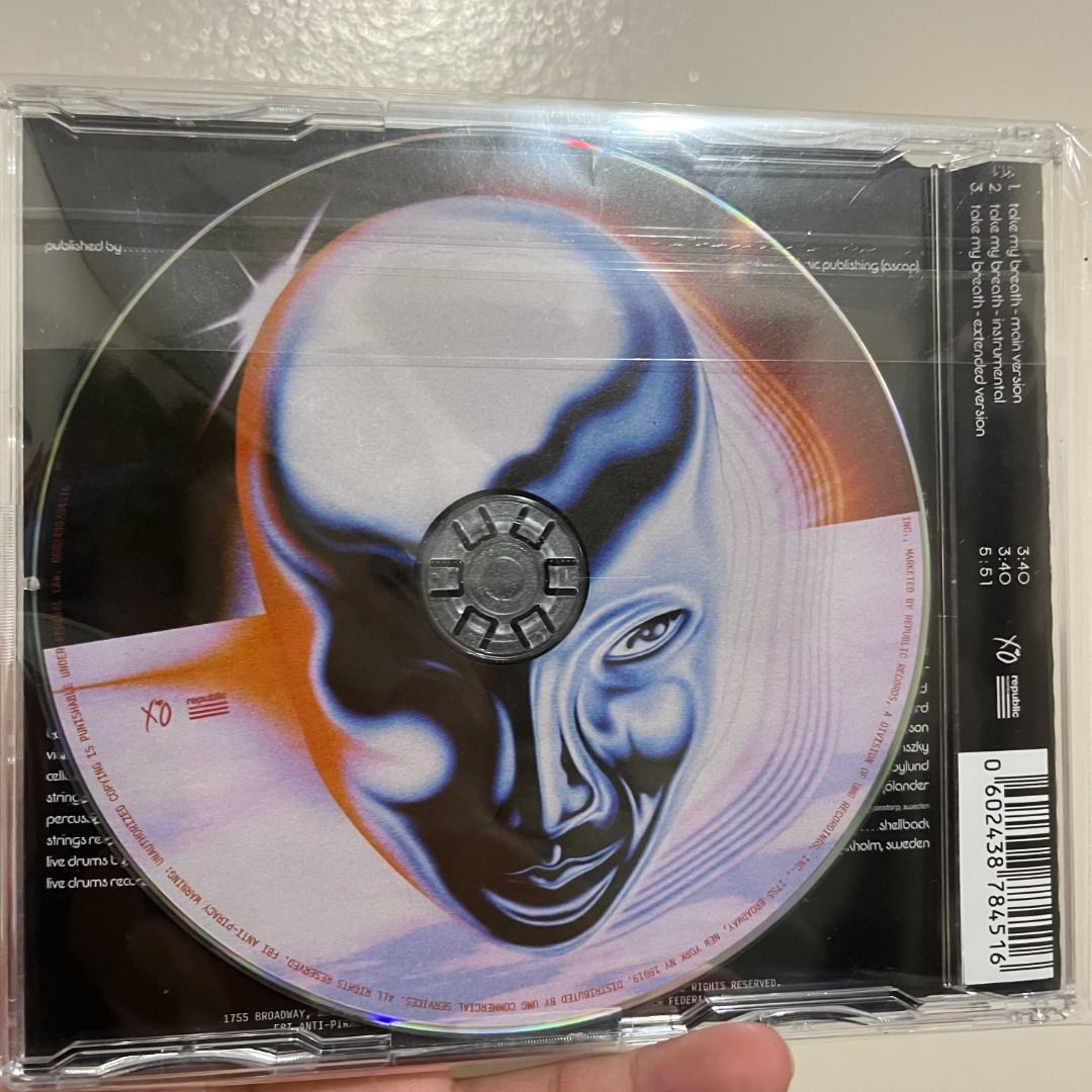 The Weeknd - Take My Breath 3-Track Maxi CD (Category: CDs & DVDs) located in Baguio. Submitted by howawell (Listing ID 1219303311, Image 2). Description: Take My Breath 3-Track Maxi CD *The jewel case has two minor dents (one on the front and another on the back) - Unsealed but never played - Contents checked and complete - Stored in a resealable CD sleeve - Message me for inquiries or additional photos Mode of Payment: GCash Mode of Delivery: J
