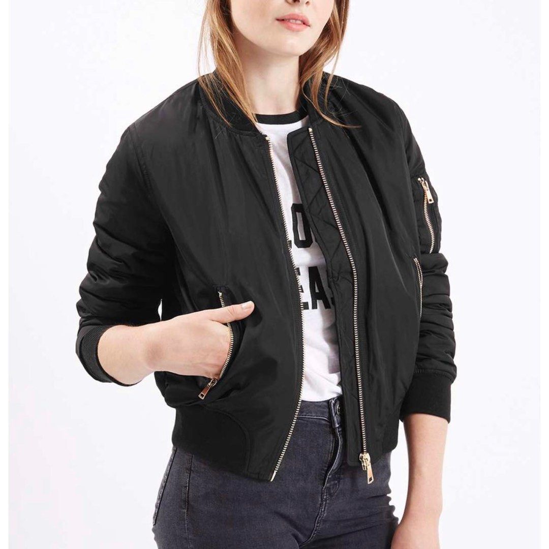 Topshop black top bomber jacket