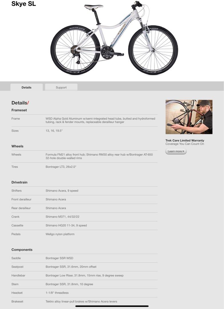 Trek Skye WSD Mountain Bike Woman MTB