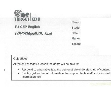 GEP P1 P2 P3 P5 P6 GEP Screening and selection test Prep English Math GA general ability \/ GA ...