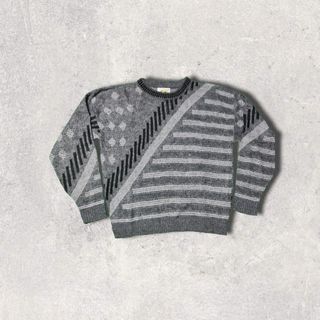 Vintage Patterned Knit Sweater