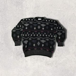 Vintage Patterned Knit Sweater